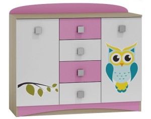 SOWY N12 + grafika komoda dziecięca 120x47 w.95