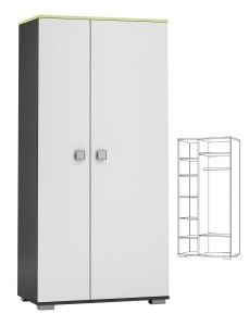 GREEN Y43 szafa do pokoju młodzieżowego 90x53 w.190