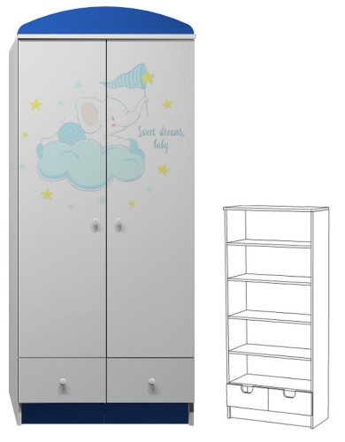 SWEET BABY 9 - N25 szafa dziecięca 80x53 w.190     