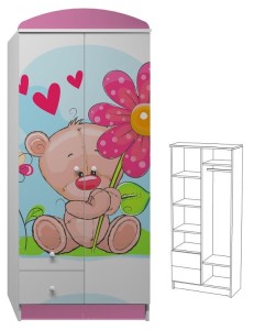 MIŚ Z KWIATKIEM 36 - N8 szafa dziecięca 80x53 w.190   