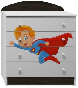 komoda dziecięca z grafiką BOHATER 42 N1 do pokoju dziecka