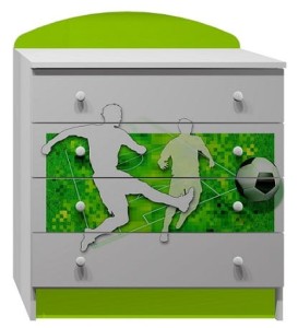 komoda do pokoju dziecka nożna PIŁKA 48 N1 szuflady zielona