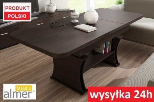 Ławostół L07 Kasztan Wenge 120(+2x40)x70 w60(+15) Ława Rozkładana