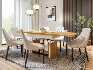 Ławostół L15 Szuflada 120(+2x40)x70 w.60(+15) Dąb Craft Złoty Biały Ława Rozkładana Podnoszona Stół