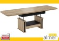 Ławostół L15 Szuflada 130(+2x40)x80 w60(+15) Dąb Craft Złoty Czarny Ława Rozkładana Podnoszona