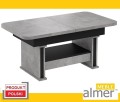 Ławostół L15 Szuflada 120(+2x40)x70 w60(+15) Beton Jasny Czarny Ława Rozkładana Podnoszona Loft Nowoczesna