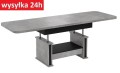 Ławostół L15 Szuflada 130(+2x40)x80 w60(+15) Atelier Beton Jasny Czarny Ława Rozkładana Podnoszona Stół