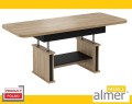 Ława z PÓŁKĄ L15 Ławostół 130(+2x40)x80 w60(+15) Rozkładana Podnoszona Dąb Craft Złoty Czarny