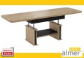 Ława z PÓŁKĄ L15 Ławostół 130(+2x40)x80 w60(+15) Rozkładana Podnoszona Dąb Craft Złoty Czarny