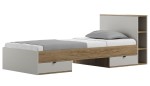 Łóżko młodzieżowe ARETTO Y19 90x200 z szufladami – Kaszmir / Dąb Craft