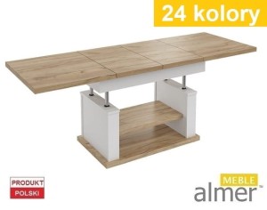 Ławostół Ława Stół L06 Dąb Craft Złoty Biały rozkładany do 200/210cm nowoczesny