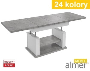 Ławostół Ława Stół L06 Atelier Beton Jasny Biały podnoszony rozkładany do 200/210cm