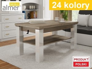 Ławostół L39 NOGI BIAŁY POŁYSK podnoszony rozkładany do 160cm