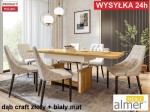 Ławostół L15 Szuflada 120(+2x40)x70 w.60(+15) Dąb Craft Złoty Biały Ława Rozkładana Podnoszona Stół