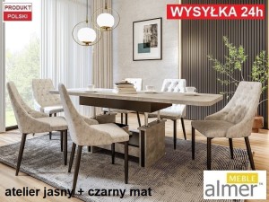 Ławostół L15 Szuflada 120(+2x40)x70 w60(+15) Beton Jasny Czarny Ława Rozkładana Podnoszona Loft Nowoczesna