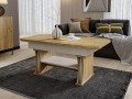 Ławostół L07 Ława 120(+2x40)x70 w60(+15) Dąb Craft Złoty + Biały Rozkładana Podnoszona Stół