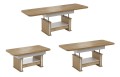 Ławostół L15 Szuflada 120(+2x40)x70 w.60(+15) Dąb Craft Złoty Biały Ława Rozkładana Podnoszona Stół