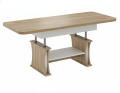 Ławostół L07 Ława 130(+2x40)x80 w60(+15) Dąb Craft Złoty + Biały Rozkładana Podnoszona Stół