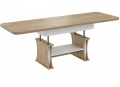 Ławostół L07 Ława 120(+2x40)x70 w60(+15) Dąb Craft Złoty + Biały Rozkładana Podnoszona Stół