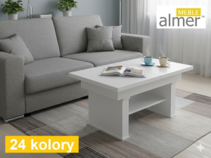 Ławostół L62 Biały Rozkładany do 200/210cm Nowoczesna Ława Stół 