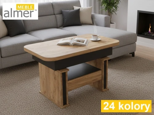 Mała Ława L24 z Szufladą Podnoszona Rozkładana 100(+40)x60 w.60(+15 ...