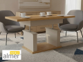 Mała Ława L63 podnoszona rozkładana 100(+40)x60 w.60(+15) Dąb Craft Złoty + Kaszmir