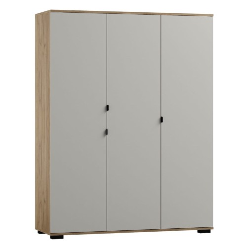 Szafa Aretto Y44 – Nowoczesna szafa garderoba 145cm kaszmir / dąb craft złoty