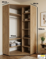 Szafa narożna dla dzieci i młodzieży ARETTO Y17 - 95x95x190 cm