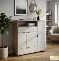 Komoda młodzieżowa ARETTO Y5 90cm - Kaszmir / Dąb Craft Złoty - Płyta 18mm