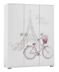 Szafa Trzydrzwiowa PARIS Y44 145x53x190 cm Biały/Grafit Grafika UV