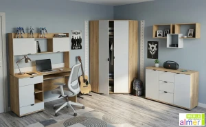 Meble młodzieżowe ARETTO  D – Dąb Craft Złoty / Kaszmir – Zestaw