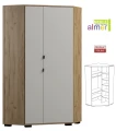 Zestaw mebli młodzieżowych ARETTO H – Szafa narożna, Regał, Komoda – Kaszmir / Dąb Craft Złoty