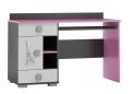 Biurko Młodzieżowe PARIS Y14 130x55 cm – Grafika UV – Biały/Grafit
