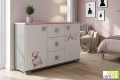 Komoda Młodzieżowa PARIS Y42 120x40x76 cm – Grafika UV – Biały/Grafit