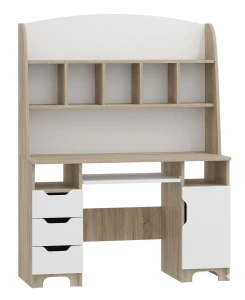 Biurko z nadstawką NORDI NB43 120x50 cm dąb sonoma / biel