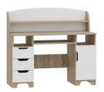 Biurko z nadstawką NORDI NB42 120x50 cm - Dąb Sonoma / Biel