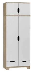 Szafa z nadstawką NORDI N25+N 80cm Dąb Sonoma / Biały | Wysokość 227cm 