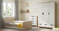Łóżko dziecięce z szufladą NORDI N20S 140x70 – Dąb Sonoma / Biel