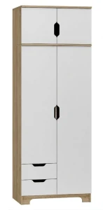 Szafa Dziecięca NORDI N8+N 80x53x227 cm Dąb Sonoma + Biały