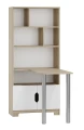 Regał z biurkiem NORDI N36 80x177 cm | Dąb Sonoma + Biel