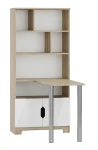 Regał z biurkiem NORDI N36 80x177 cm | Dąb Sonoma + Biel