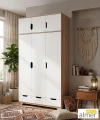 Szafa dziecięca z nadstawką NORDI N10+N 120cm - Dąb Sonoma / Biel