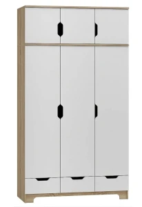 Szafa dziecięca z nadstawką NORDI N10+N 120cm - Dąb Sonoma / Biel