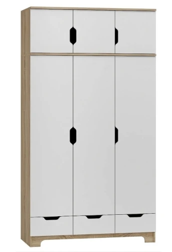 Szafa dziecięca z nadstawką NORDI N10+N 120cm - Dąb Sonoma / Biel