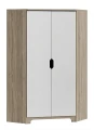 Szafa narożna dziecięca NORDI N28 95x95 cm - Dąb Sonoma / Biel