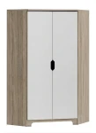 Szafa narożna dziecięca NORDI N28 95x95 cm - Dąb Sonoma / Biel