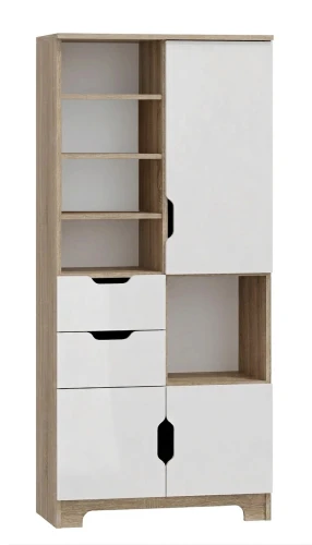 Regał dziecięcy NORDI N5 80x177 cm - Dąb Sonoma / Biel