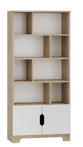 Regał dziecięcy NORDI N6 80x40x177 cm – Dąb Sonoma / Biel