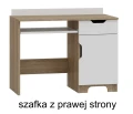 Zestaw mebli młodzieżowych NORDI C - Biurko, Regał, Komoda - Dąb Sonoma/Biel