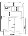 Komoda z nadstawką dla dziecka BRICKS N44 - 120x177 cm - Motyw Klocków